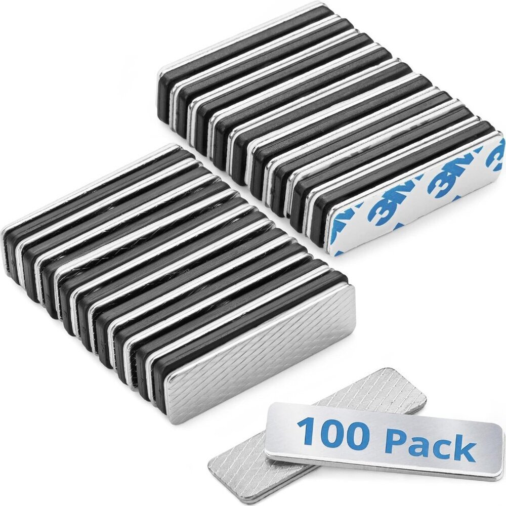 Adhesive Two-Piece Design Name Tag Magnets 100 Badge Holder Magnets, 1.75 x 0.5